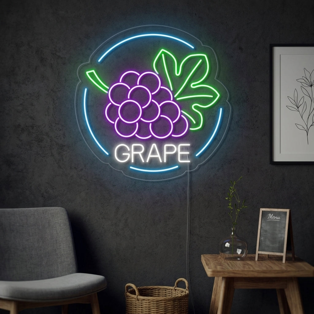 "Grape, Druer" Neonskilt