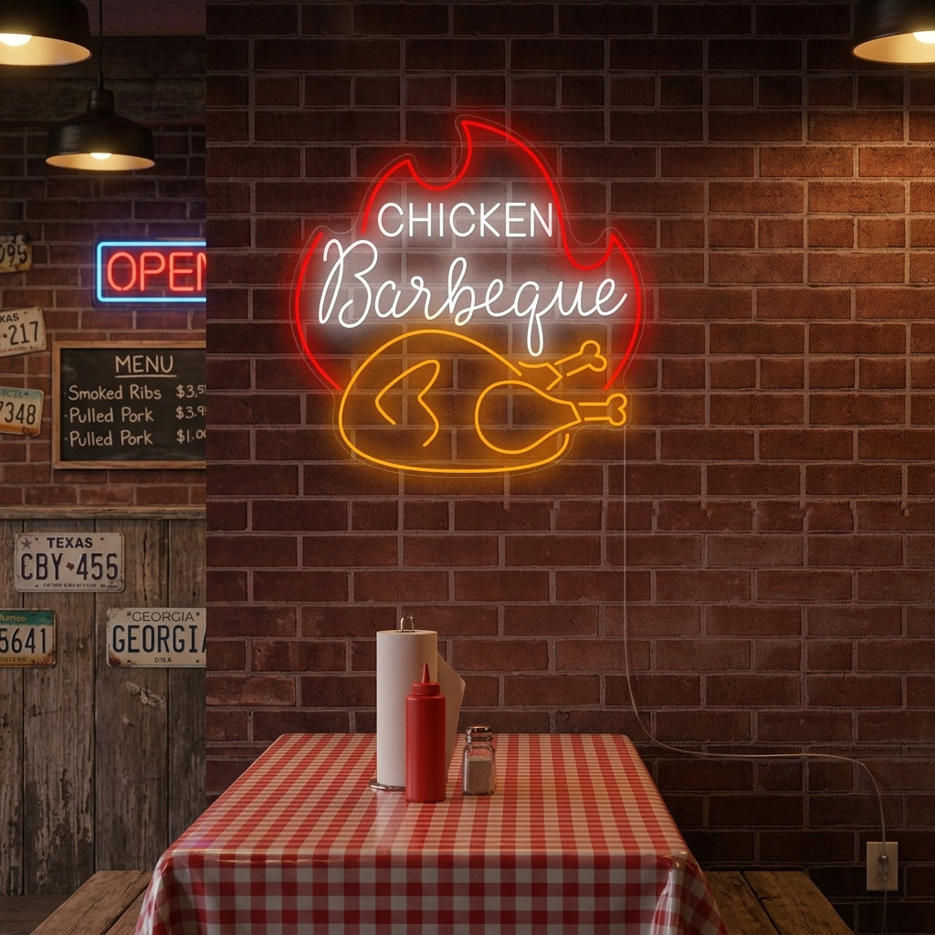 "Chicken Barbecue" Neonskilt