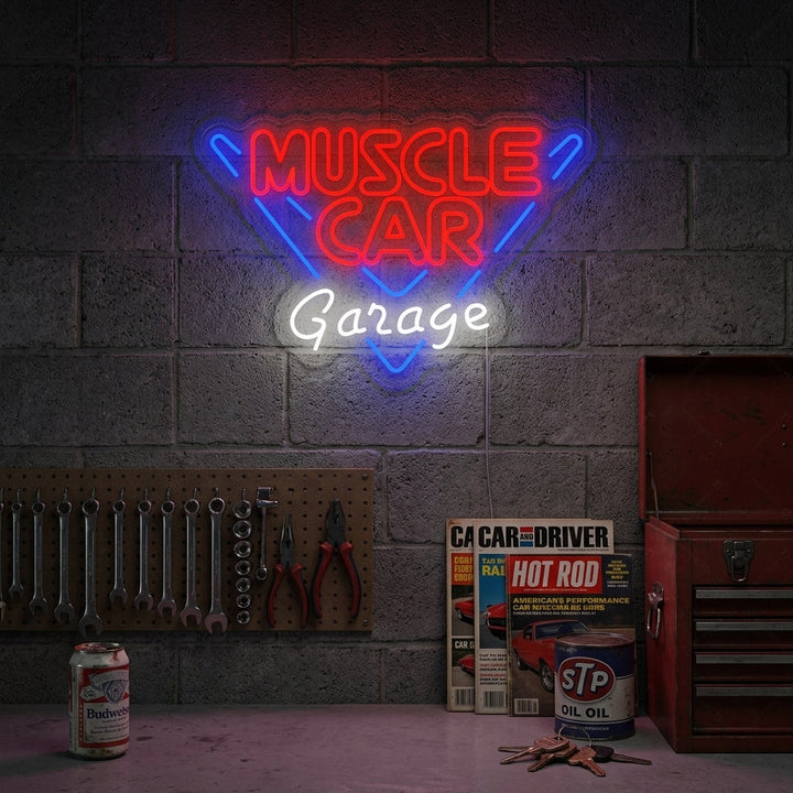 "Muscle Car Garage" Neonskilt