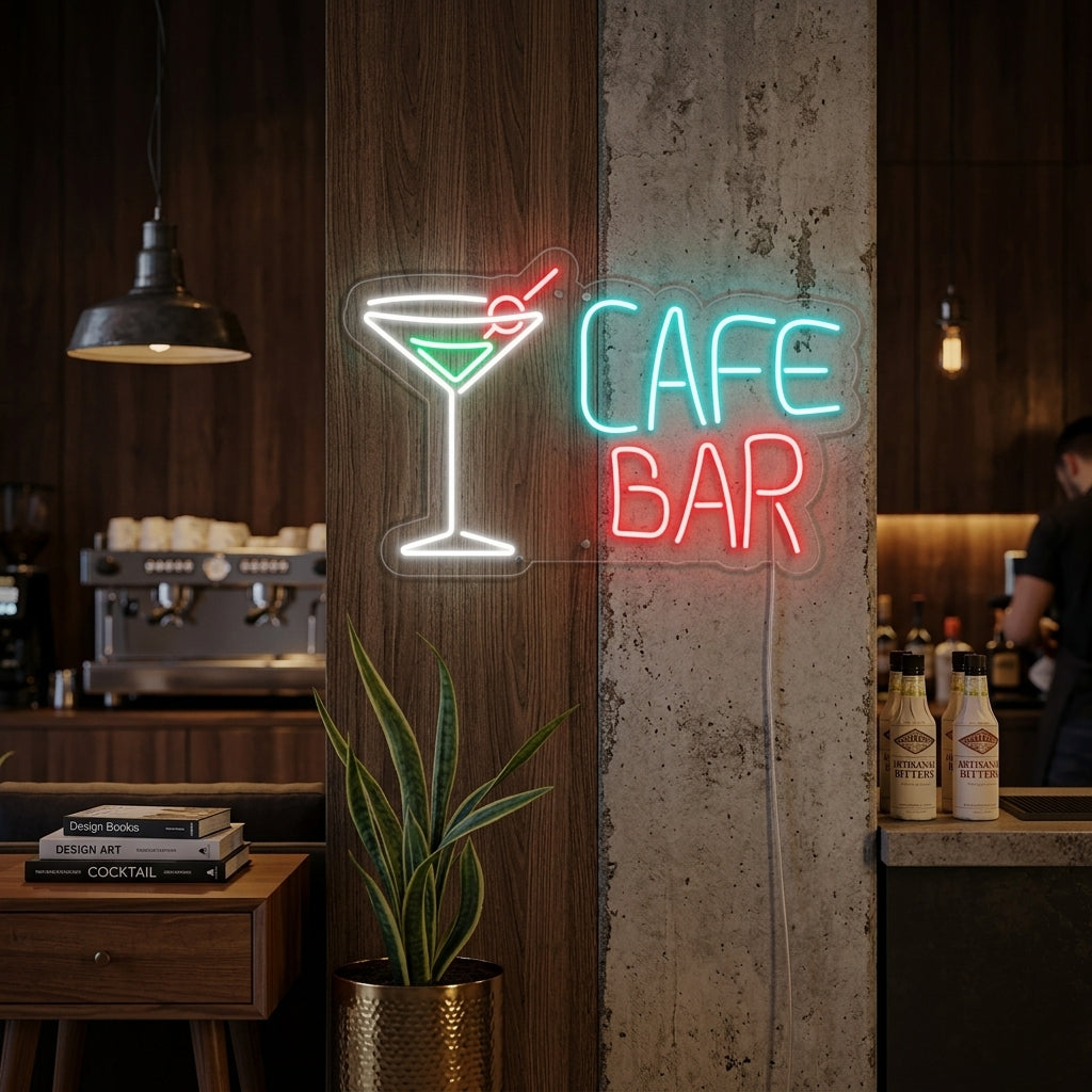 "Cocktails, Coffee Bar" Neonskilt