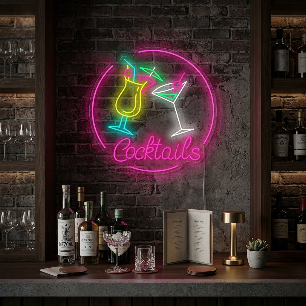 "Cocktails" Neonskilt