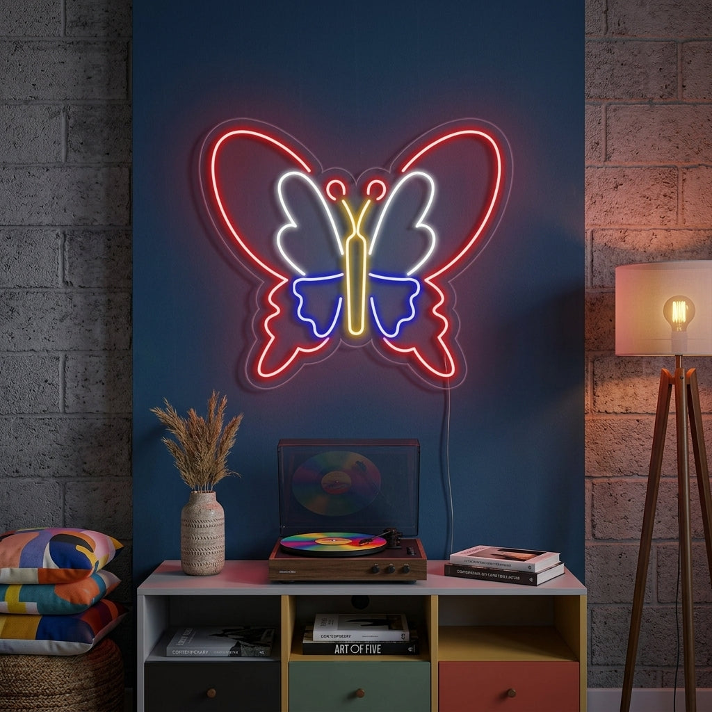 "Sommerfugl, Sommerfugl Dekor, Insekter" Neonskilt