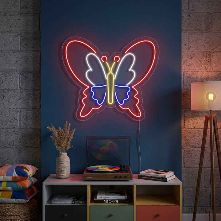 "Sommerfugl, Sommerfugl Dekor, Insekter" Neonskilt