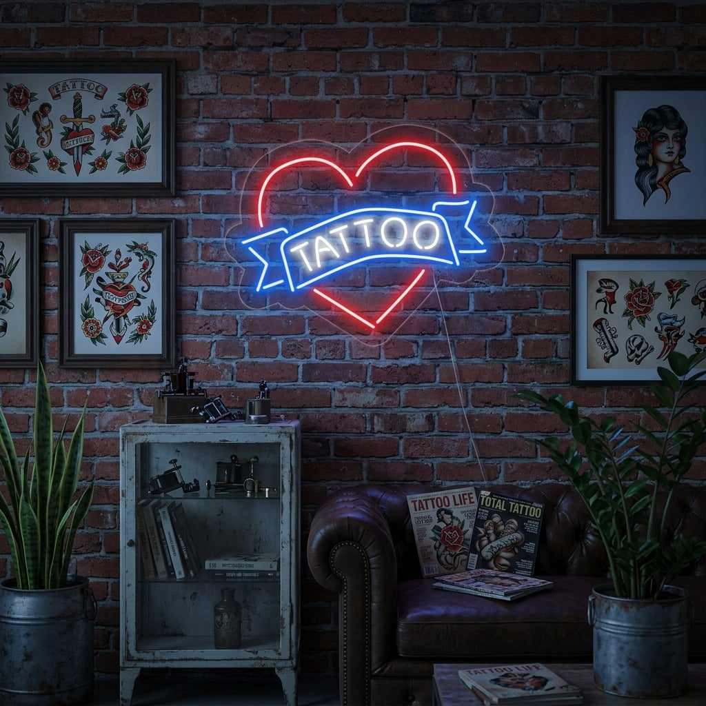 "Tattoo, Hjerte" Neonskilt