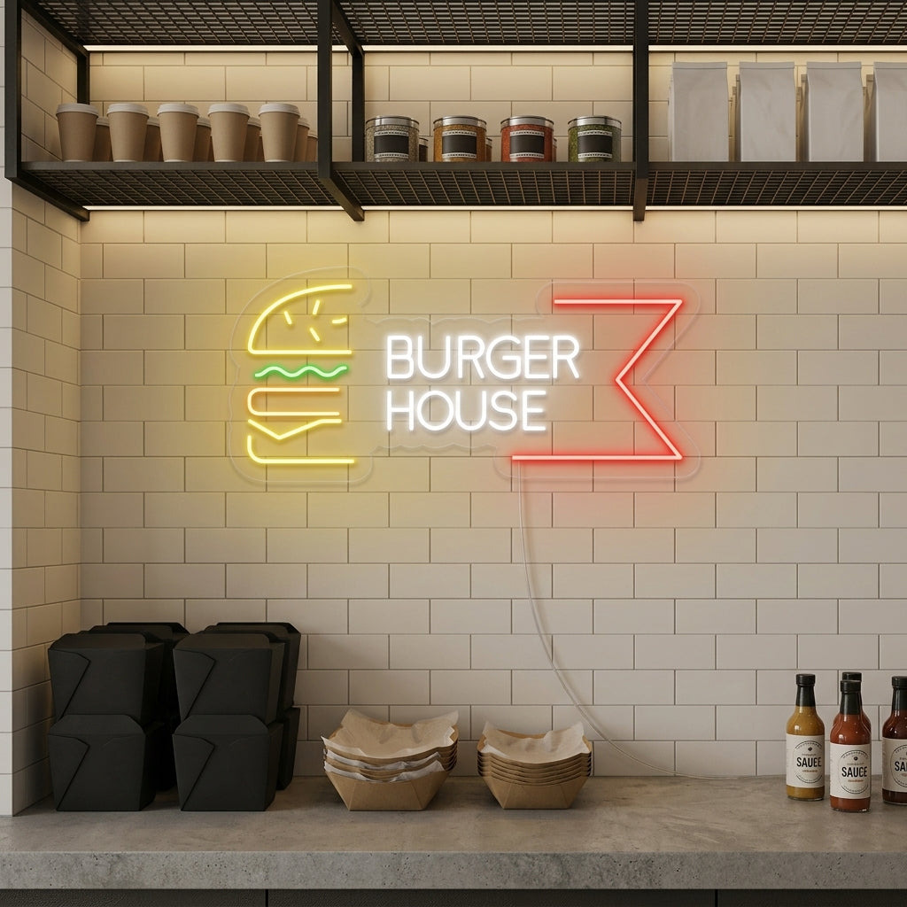 "Restaurant Burger House" Neonskilt