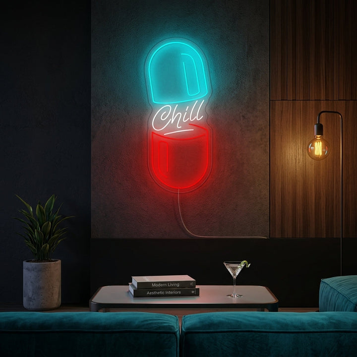 "Chill Pill" Neonskilt