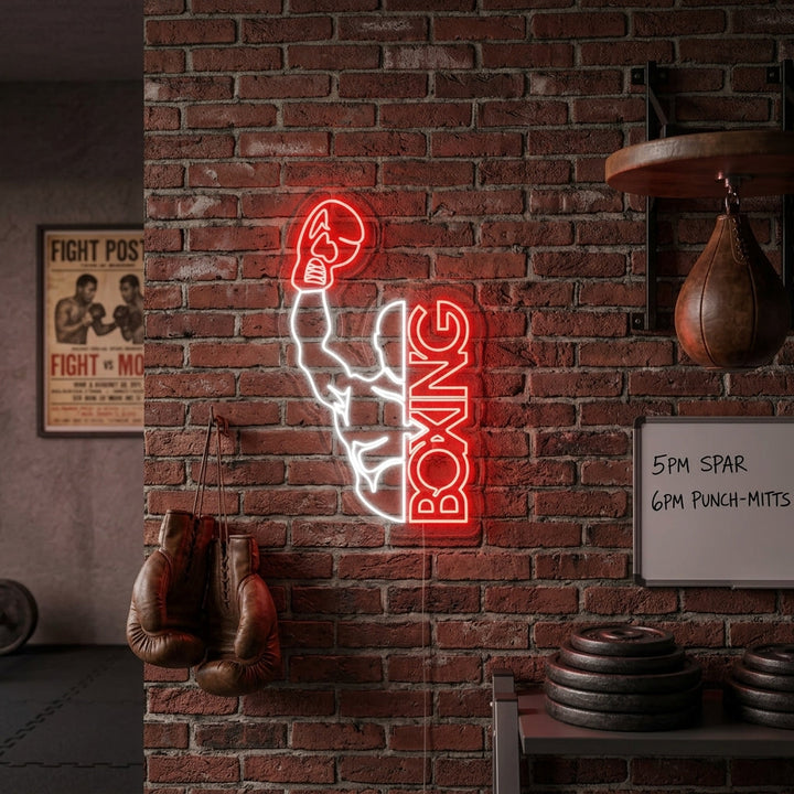 "Boxing, Mann" Neonskilt