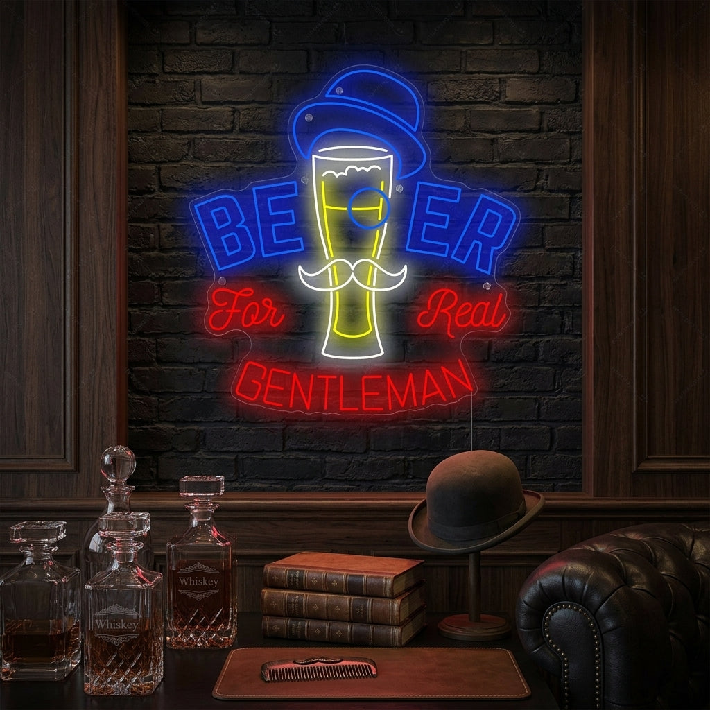 "Beer For Gentleman" Neonskilt