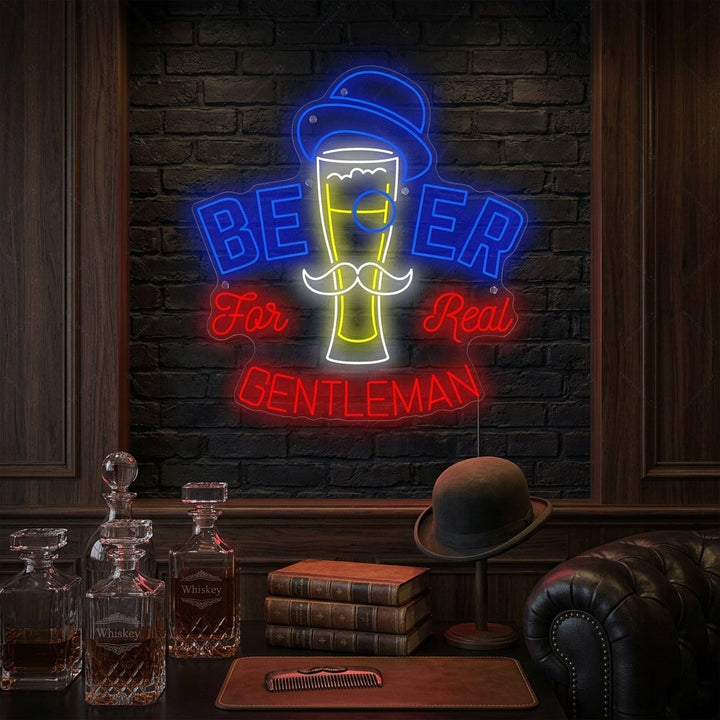 "Beer For Gentleman" Neonskilt