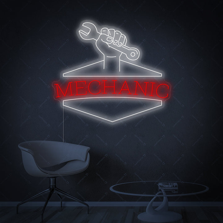 "Mechanic" Neonskilt