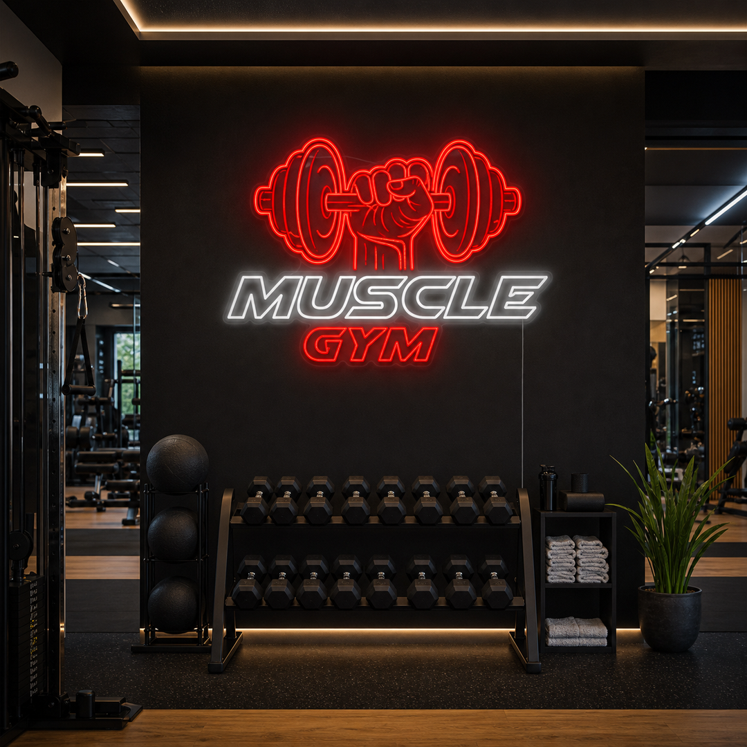 "Muscle Gym" Neonskilt