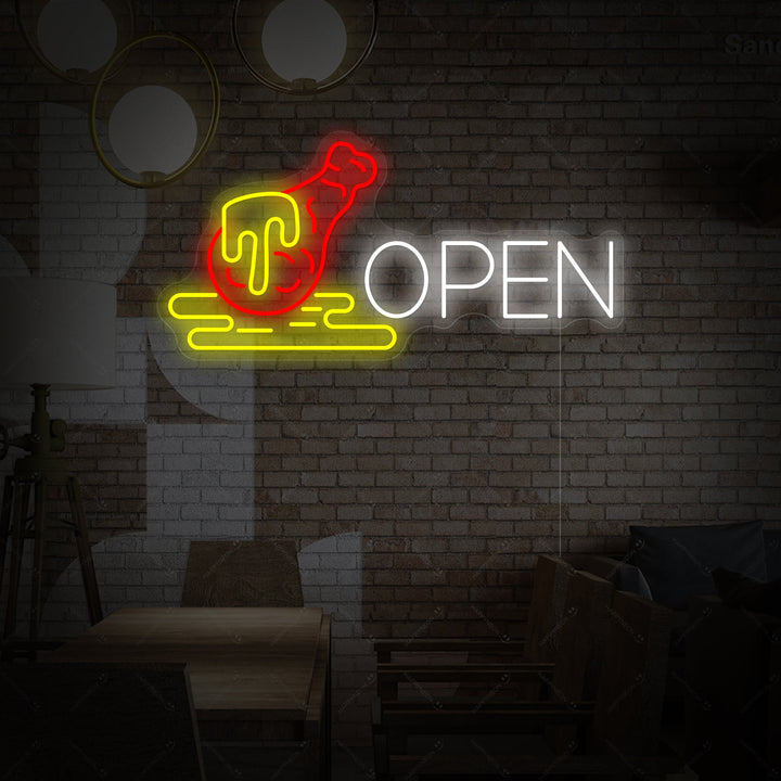 "Åpen kylling" Neonskilt