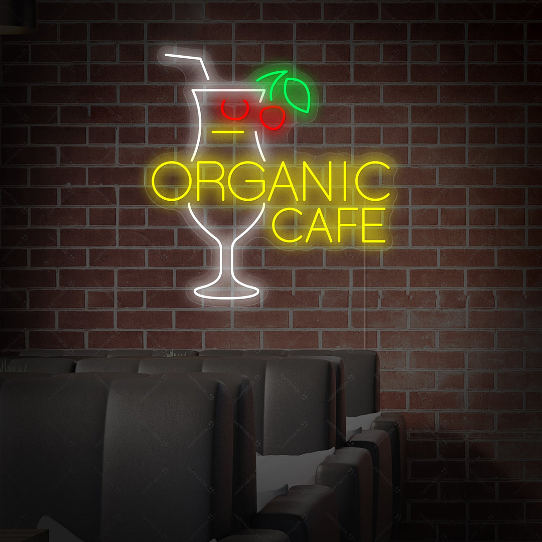 "Organic Cafe" Neonskilt