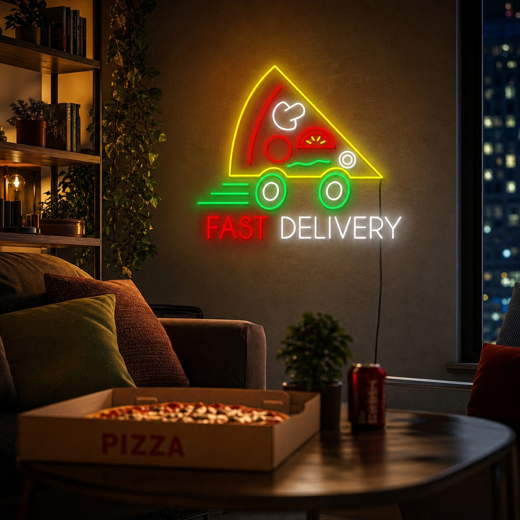 "Pizza Fast Delivery" Neonskilt