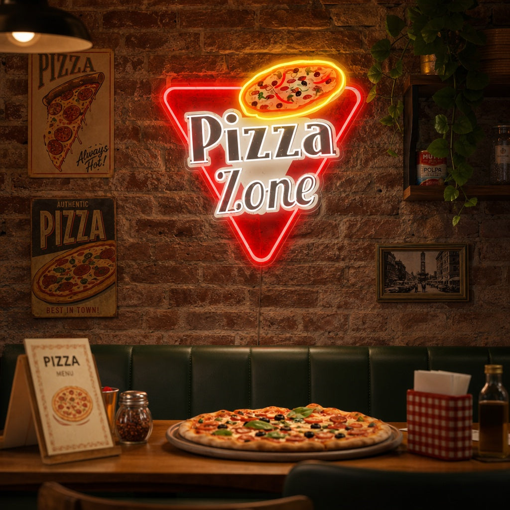 "Pizza Zone" Neonskilt