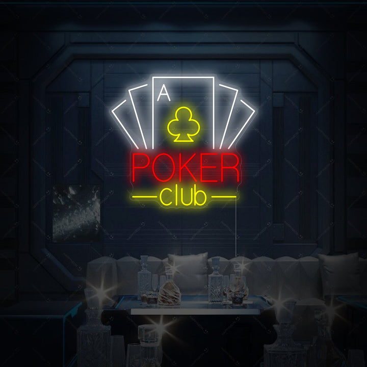 "Poker Club" Neonskilt
