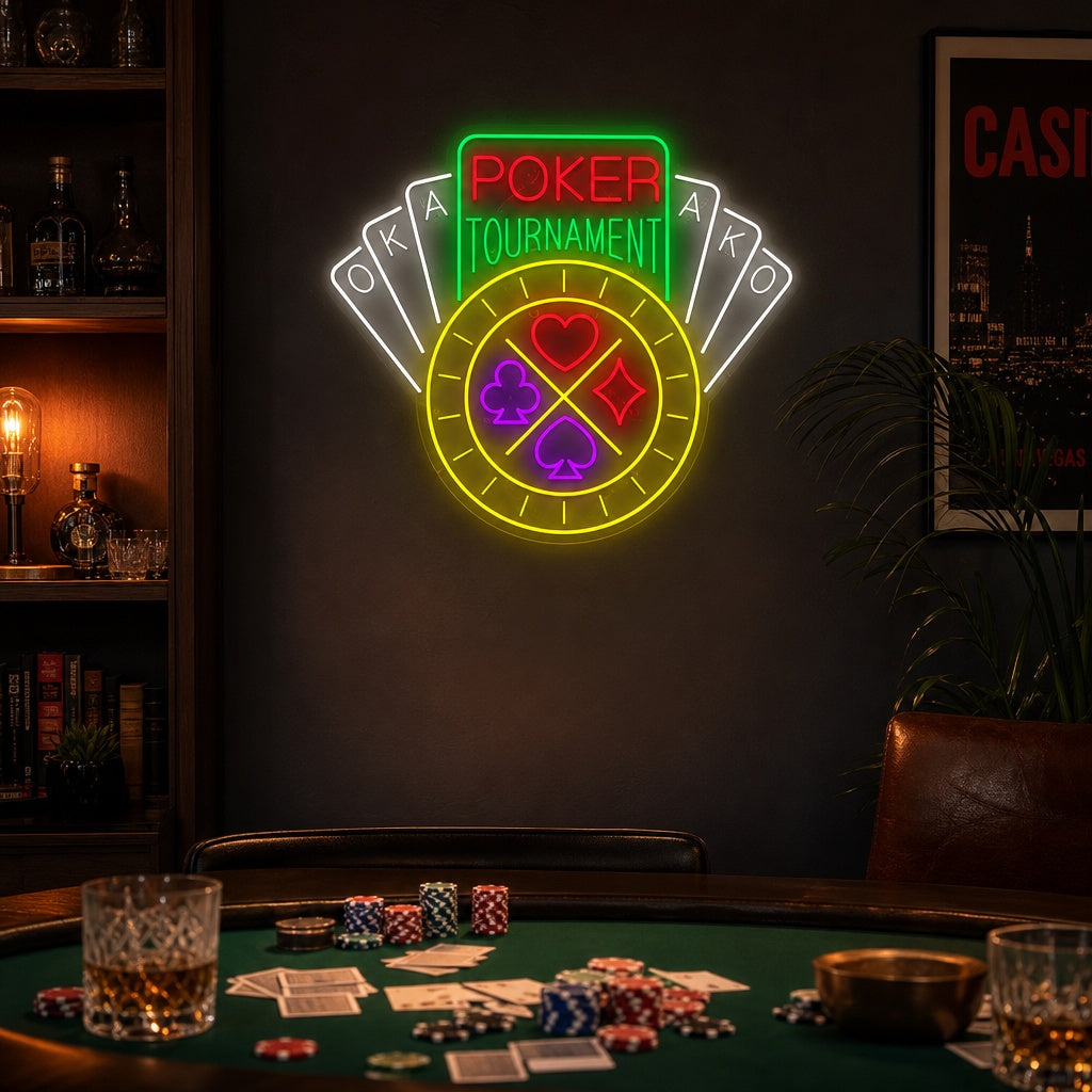 "Poker Tournament" Neonskilt