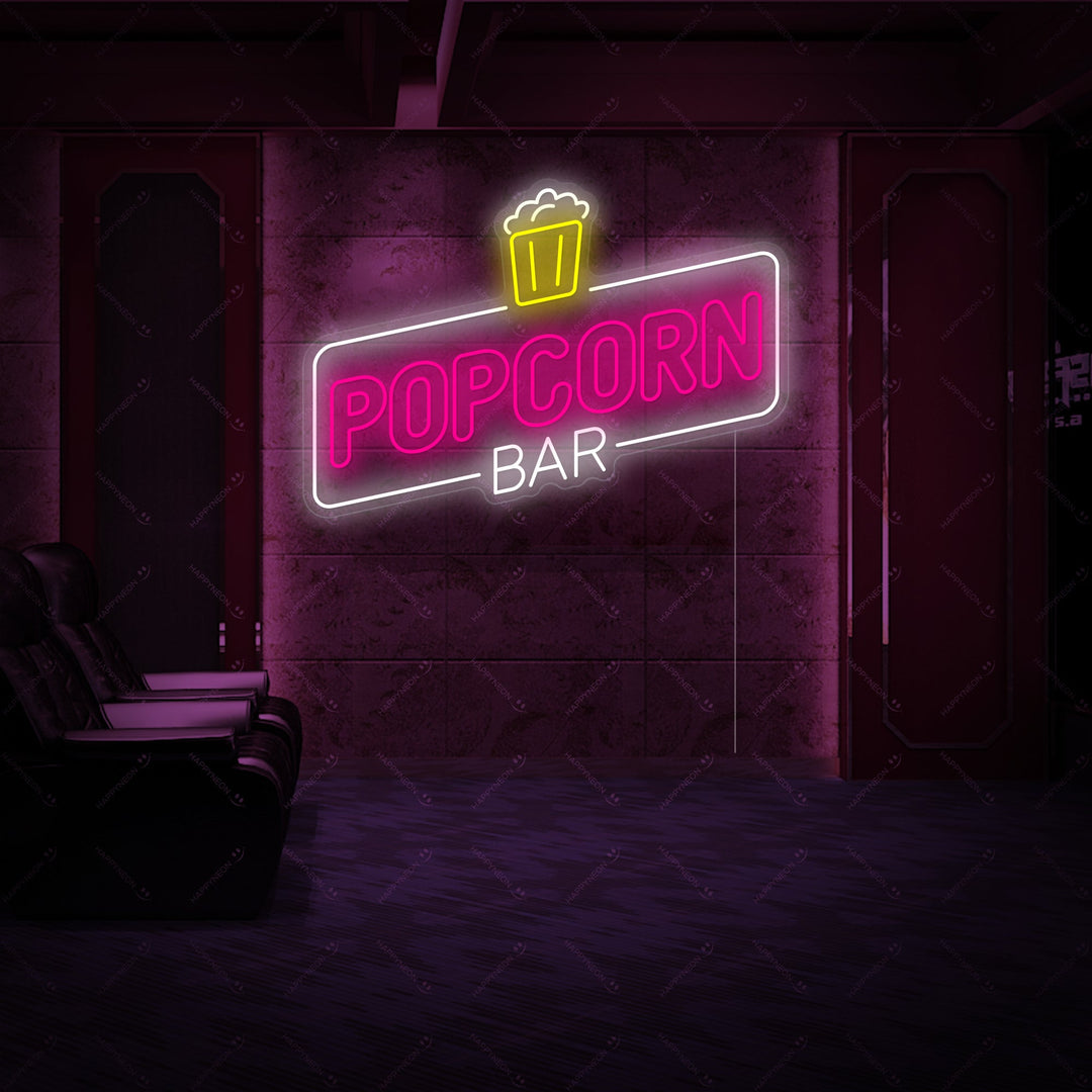 "Popcorn Bar" Neonskilt