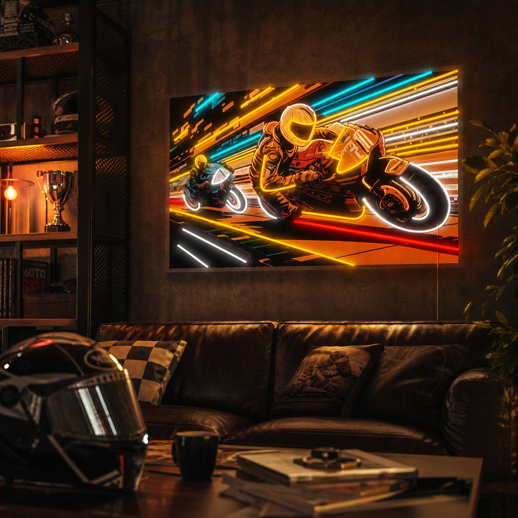 "Racing motorsykkel" Neonskilt