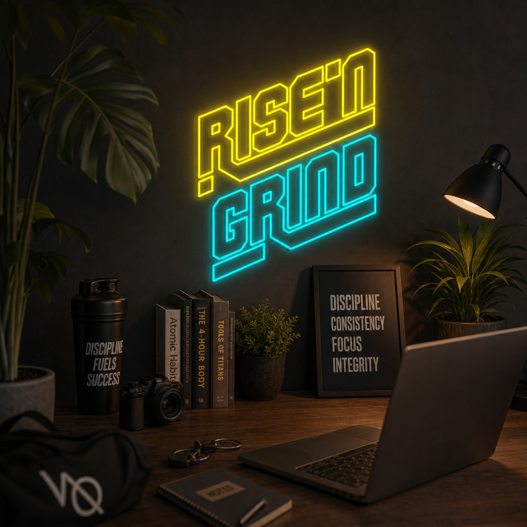 "Rise'n Grind" Neonskilt