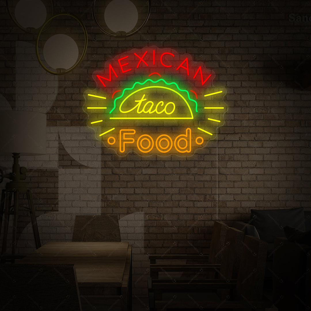 "Taco Mexican Food" Neonskilt