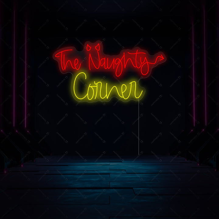 "The Naughty Corner" Neonskilt