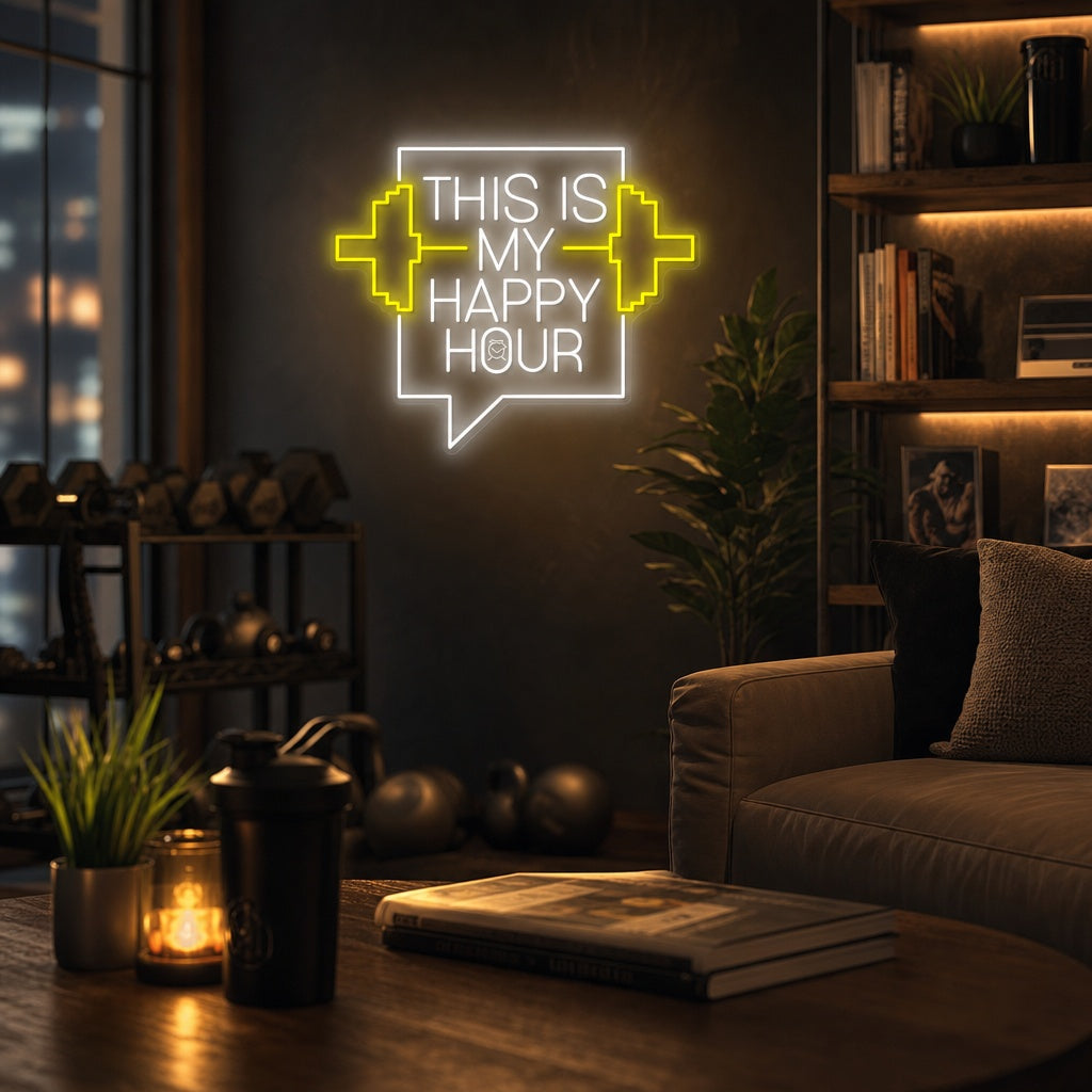 "This Is My Happy Hour" Neonskilt
