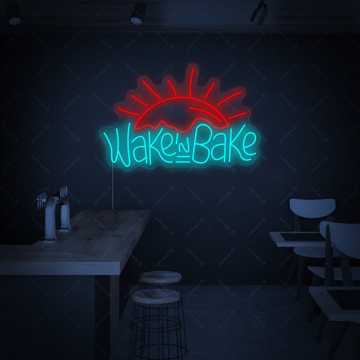 "Wake and Bake" Neonskilt