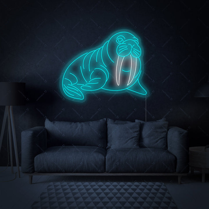"Hvalross" Neonskilt