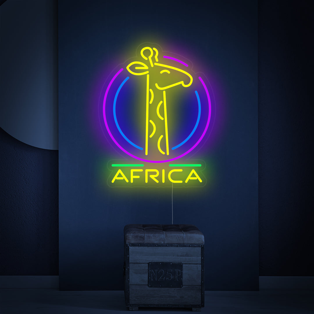 "Afrikansk Sjiraff" Neonskilt