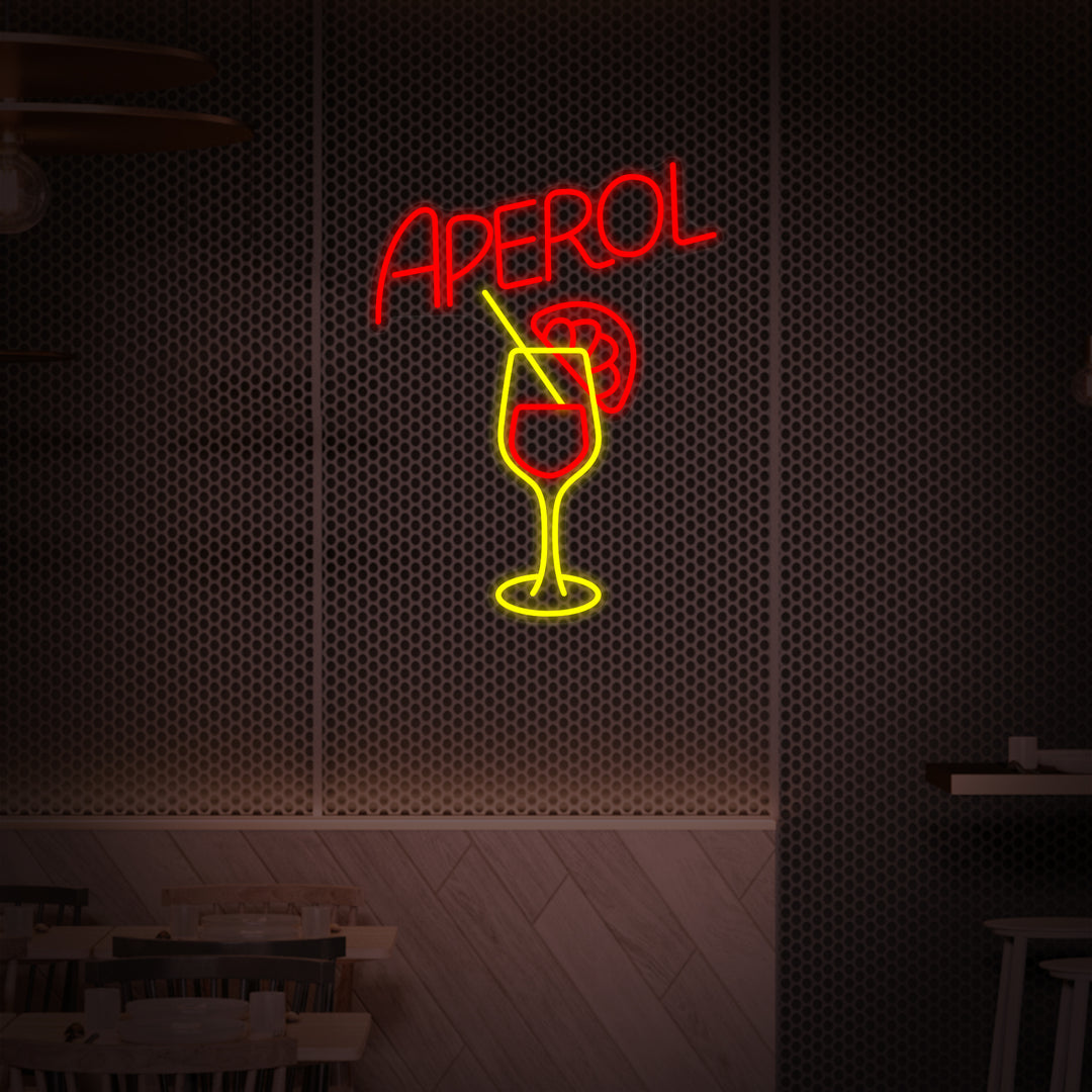 "Aperol Bar Og Glasskopp" Neonskilt