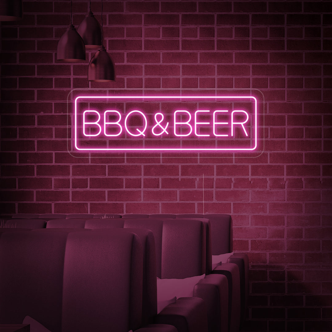 "BBQ Beer" Neonskilt