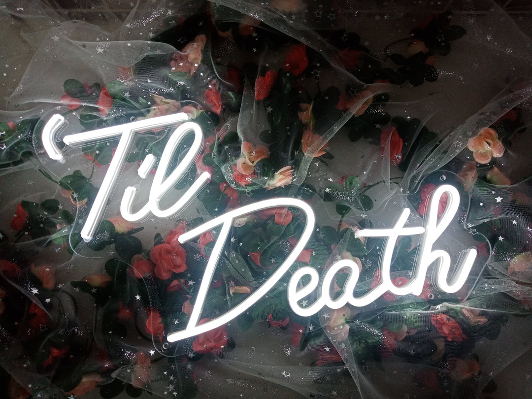"Til Death" Neonskilt (Lagerbeholdning: 3 enheter)