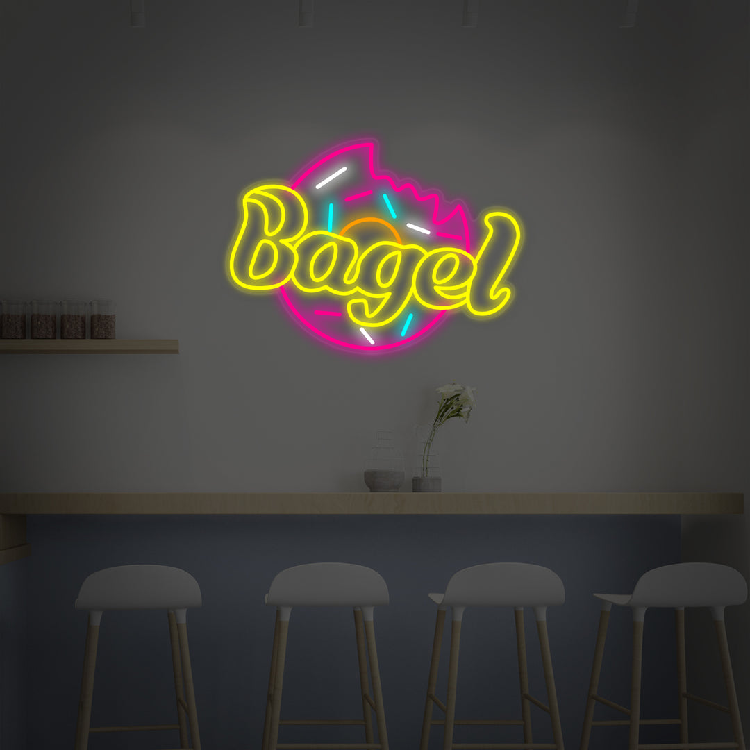 "Bagel For Bakeri Kakebutikk" Neonskilt