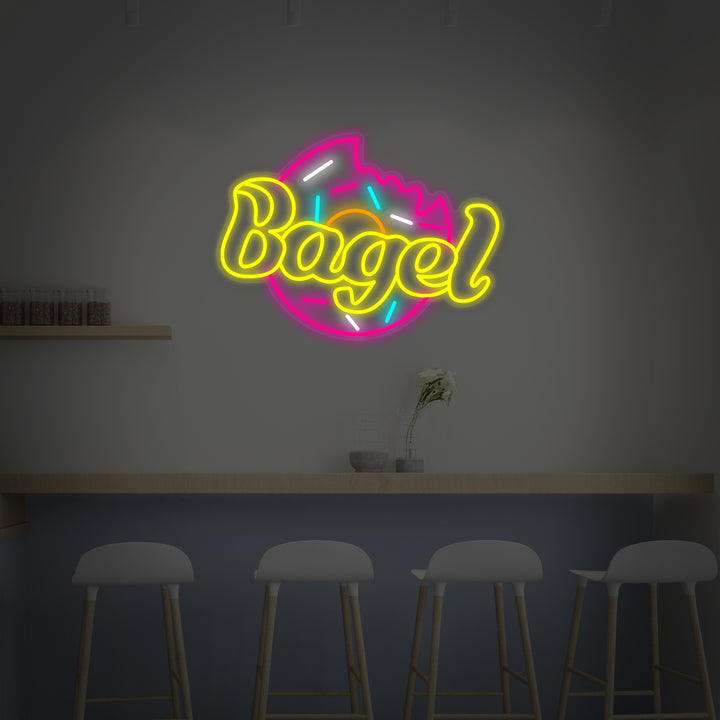 "Bagel For Bakeri Kakebutikk" Neonskilt