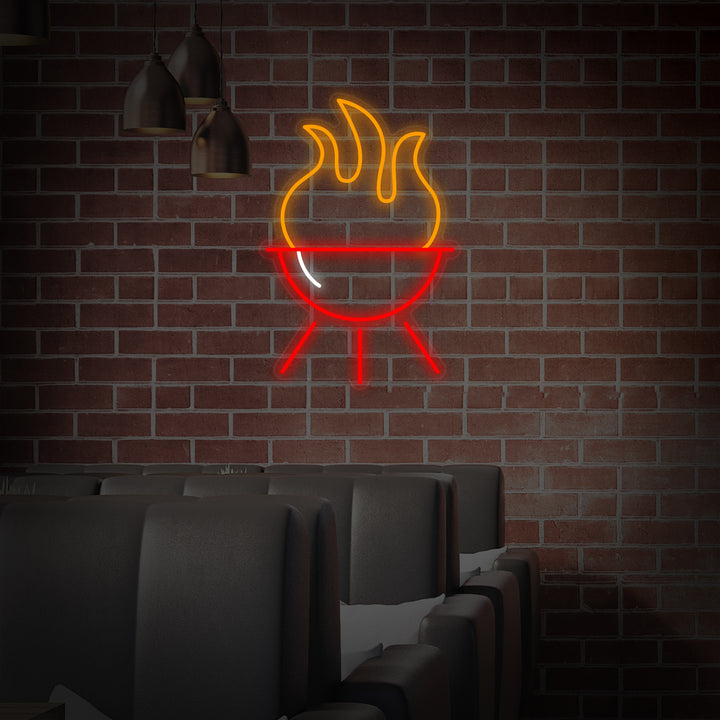 "Grillrestaurant Og Grilling" Neonskilt