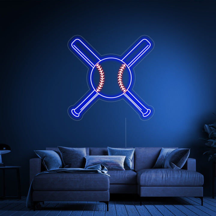 "Baseball Balltre Med Ball" Neonskilt