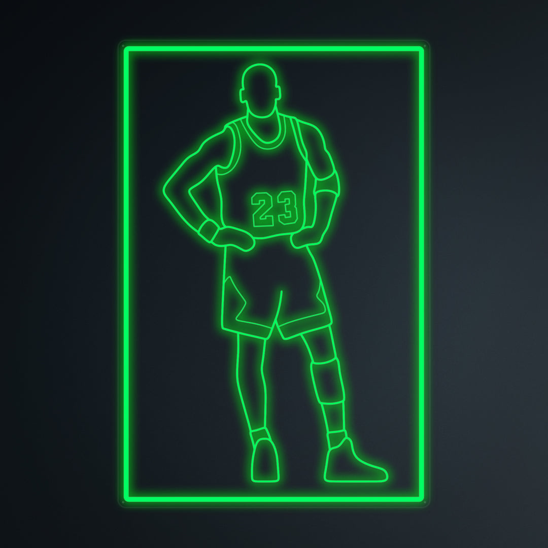 "Basketballspiller 23" Miniatyr Neon Skilt