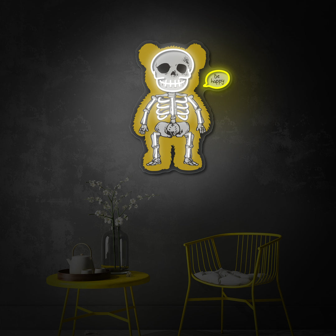 "Bear Skeleton" UV-trykt LED-neonskilt