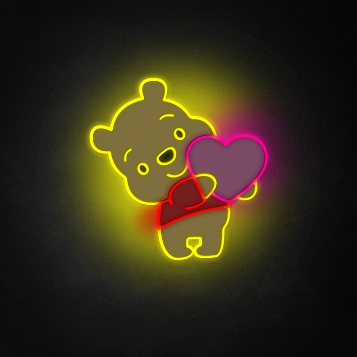 "Bear with Heart" Neon Like