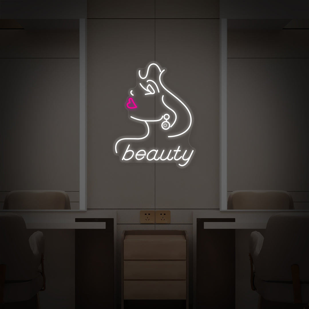 "Skjønnhetssalong For Kvinner" Neonskilt