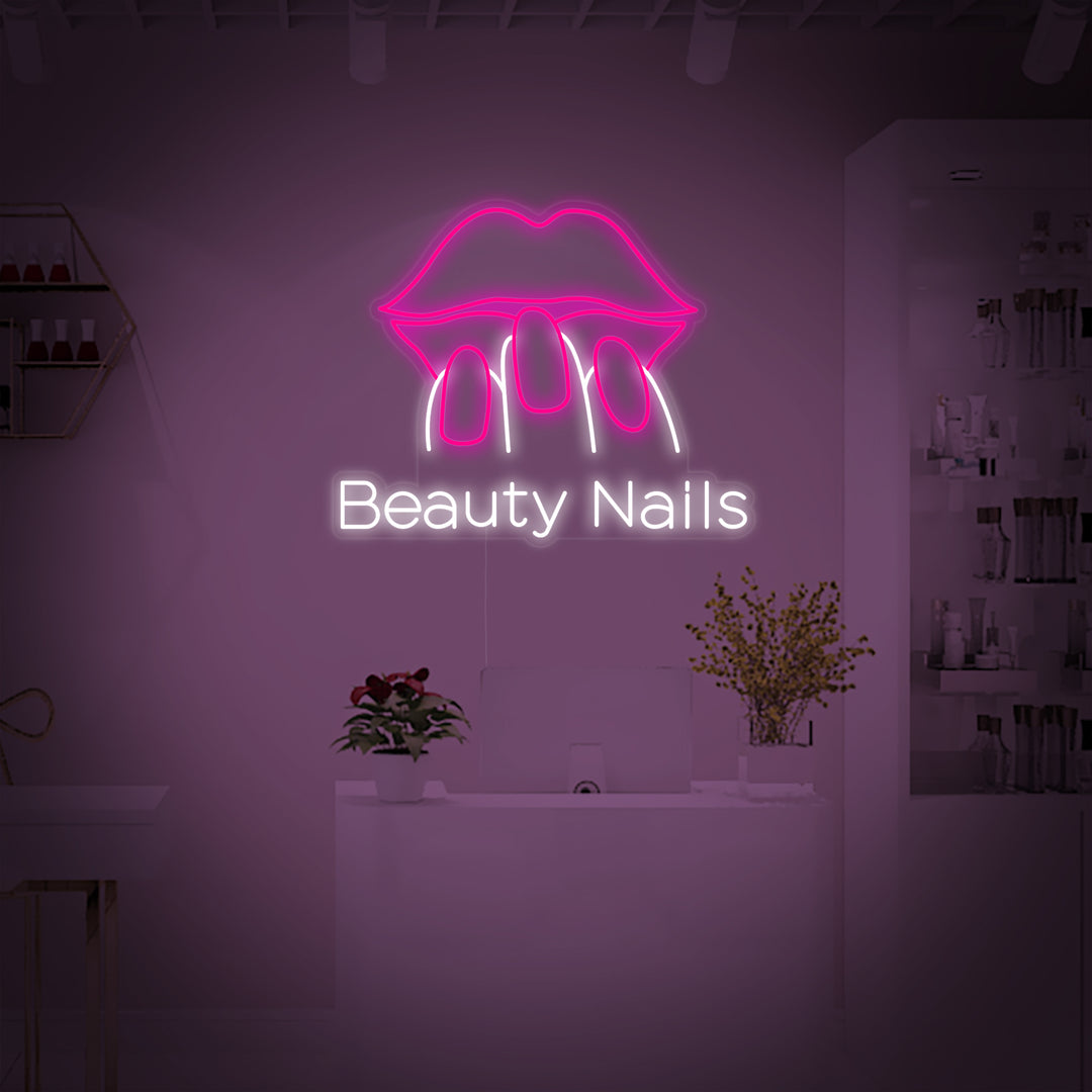"Beauty Nails" Neonskilt
