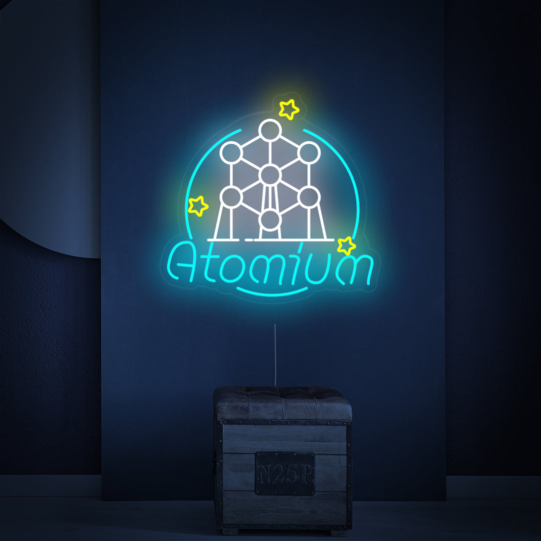"Belgia Atomium Brussel" Neonskilt