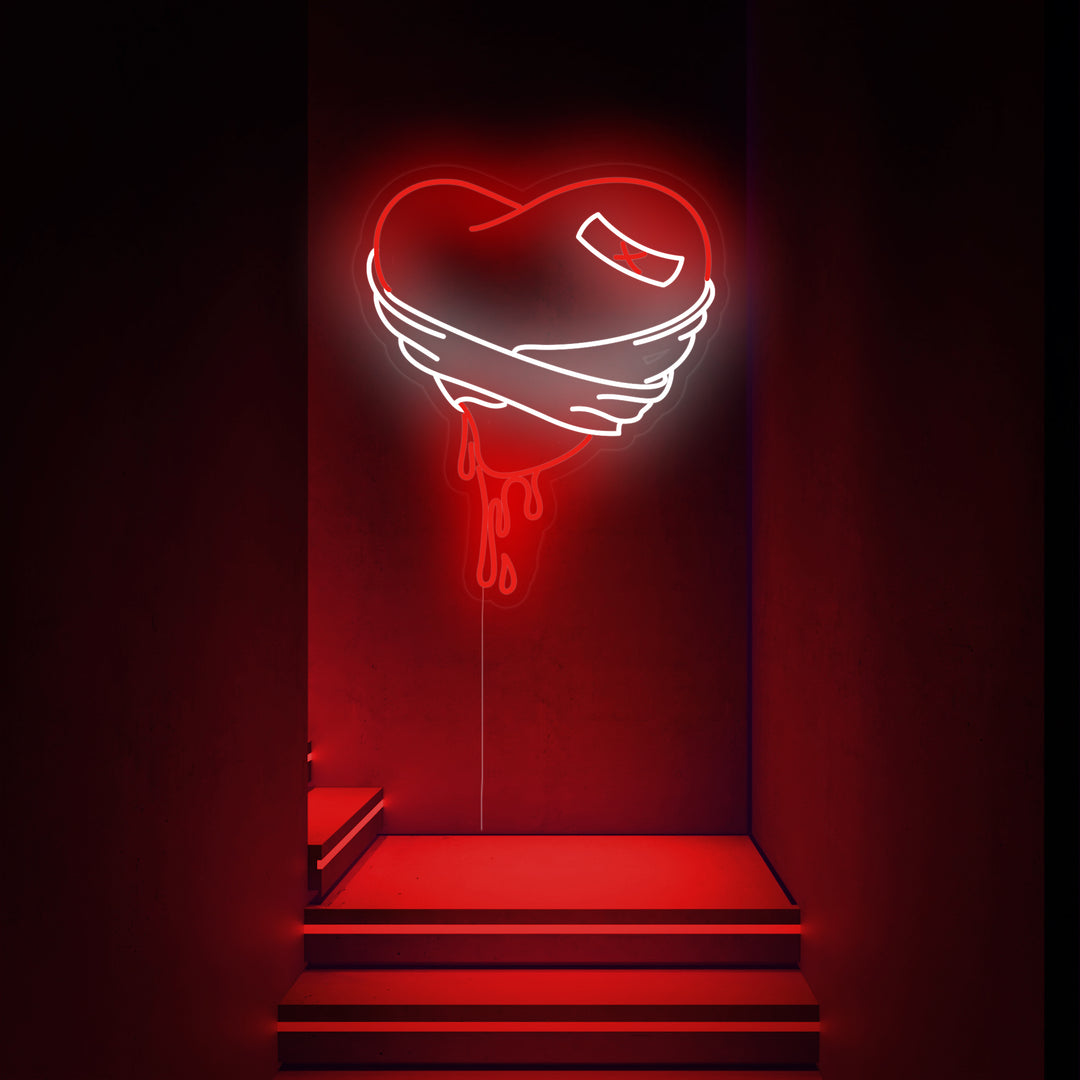 "Blødende Knust Hjerte" Neonskilt