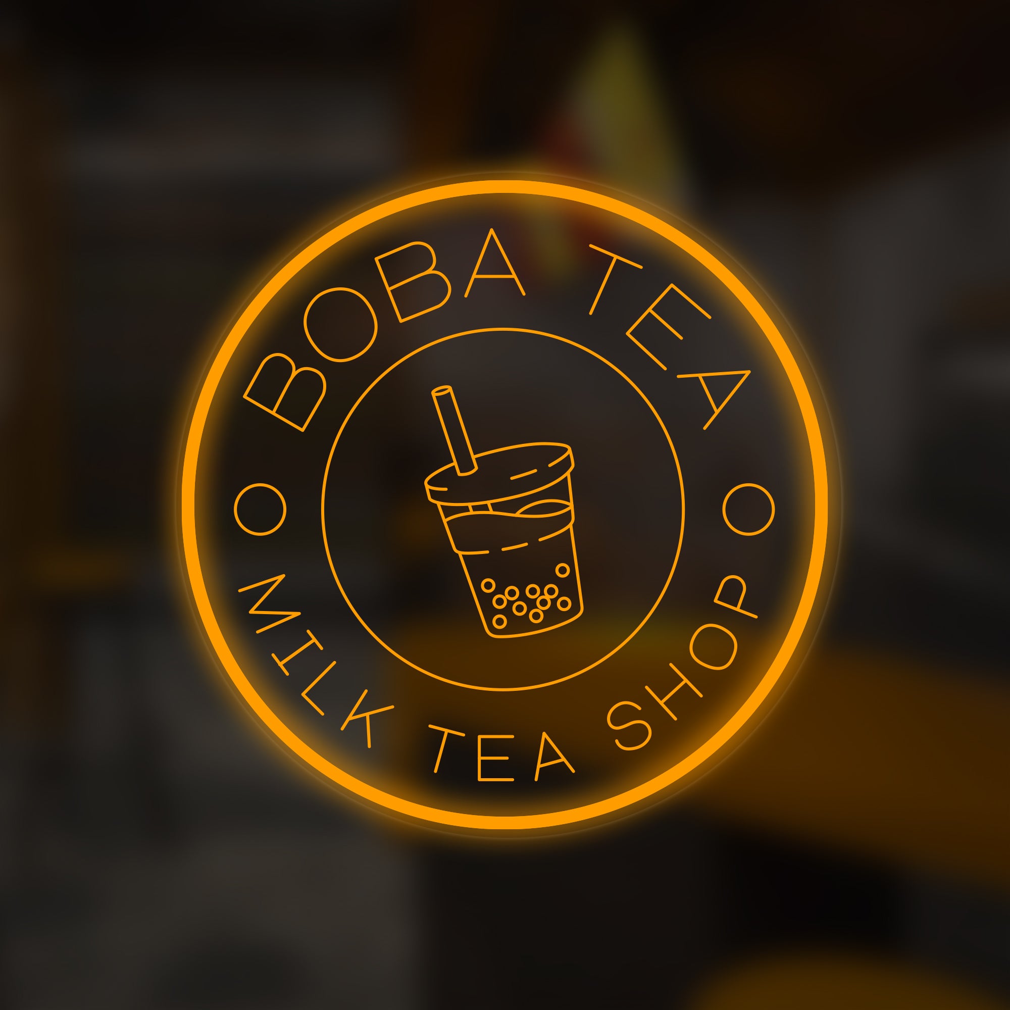 "Boba Tea Milk Tea Shop" Mini Neonskilt