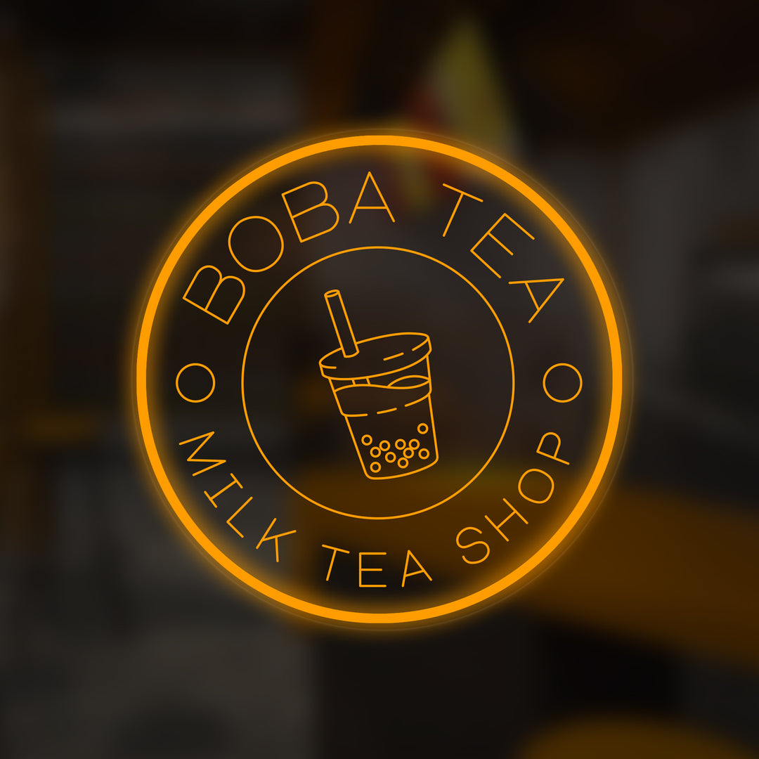 "Boba Tea Milk Tea Shop, Boba-kopp" Mini Neonskilt