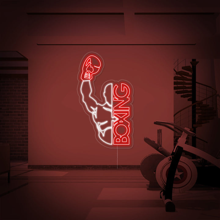 "Boxing, Mann" Neonskilt