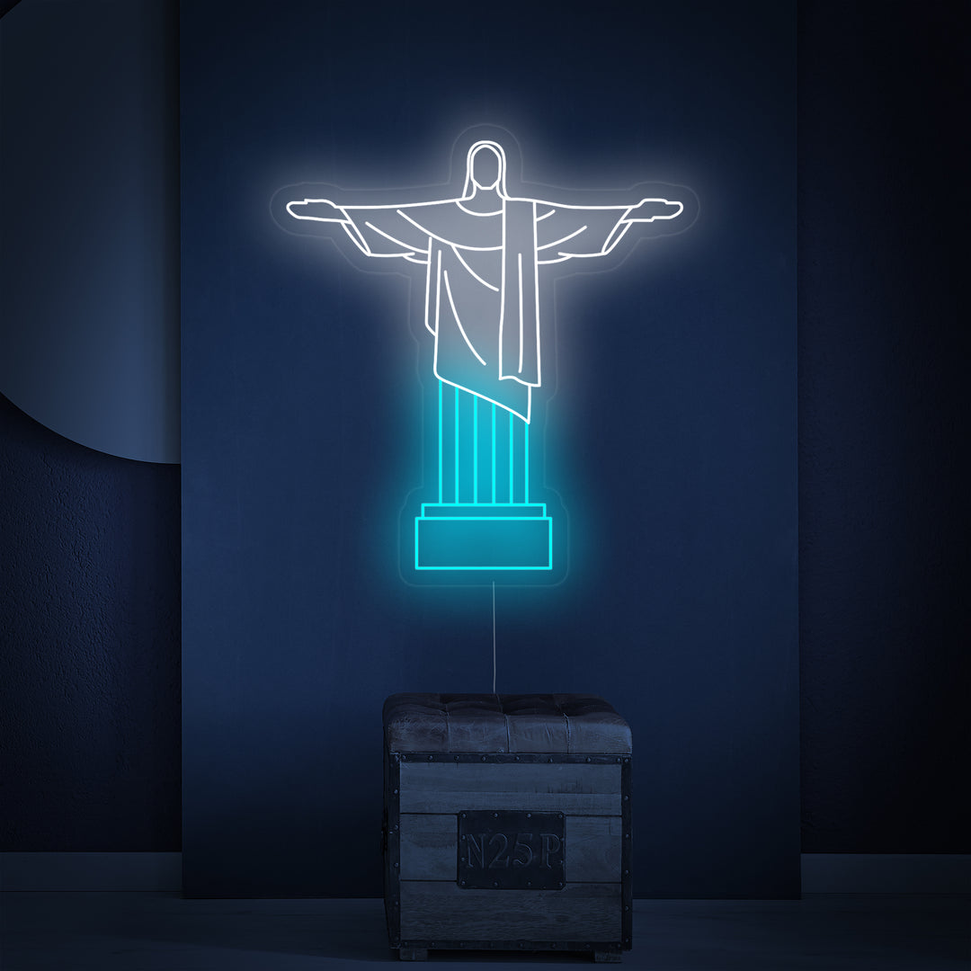 "Brasil Kristus Frigjøreren" Neonskilt
