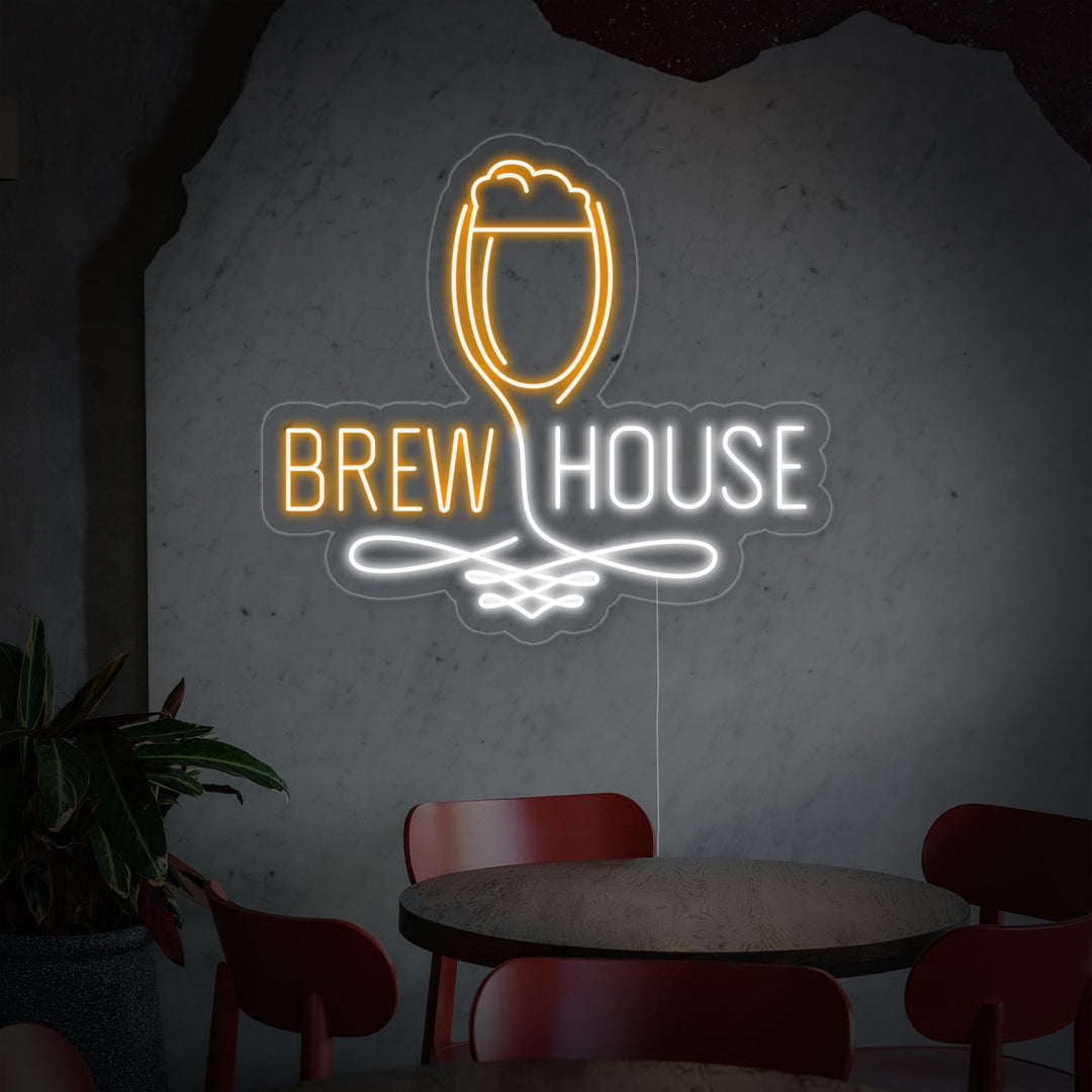 "Brew House Glass" Neonskilt