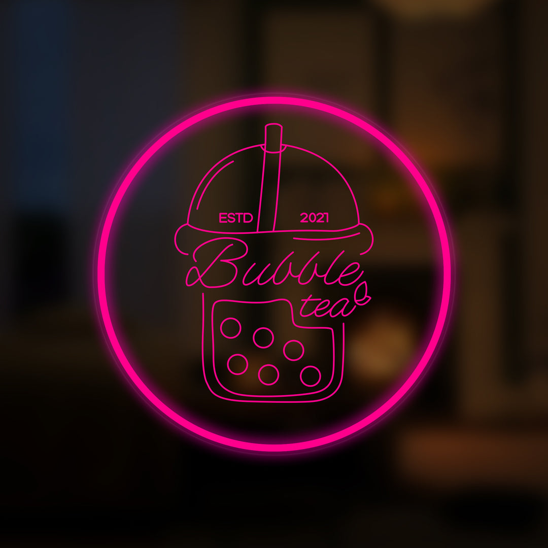 "Bubble Tea Kopp" Miniatyr Neon Skilt